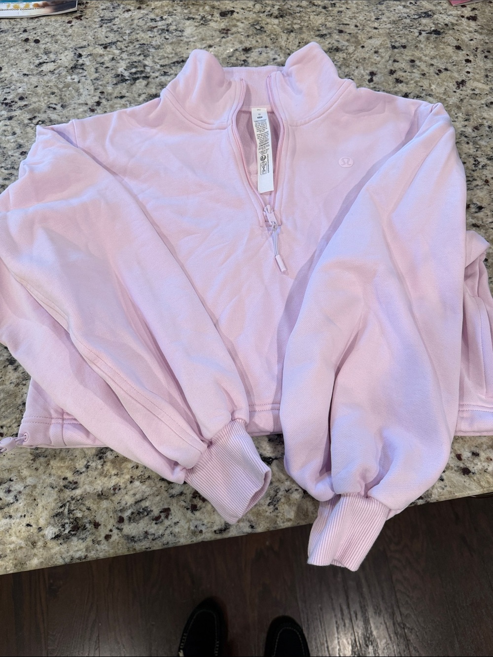 lululemon athletica Light Pink Half-Zip Sweatshirt